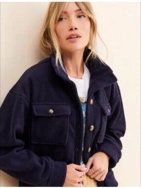 💙 Anthropologie Navy Blue Bomber Jacket | Size 1X | NWT | $128 Retail